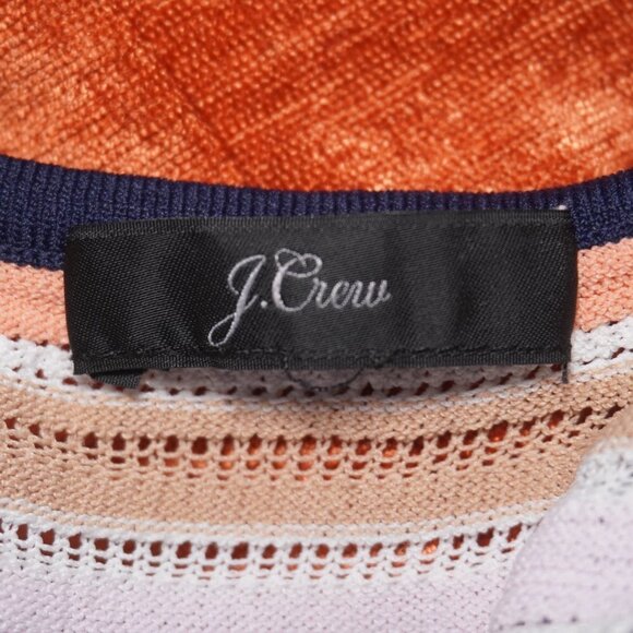 J.Crew Womens Ruffle Strap Tank Multicolor Stripe Knit Size 28Inch Pit To Pit - Picture 8 of 9